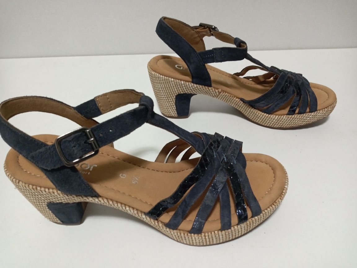Sandale noi, piele, Gabor, 39,5-40 (UK 6 1/2 G)