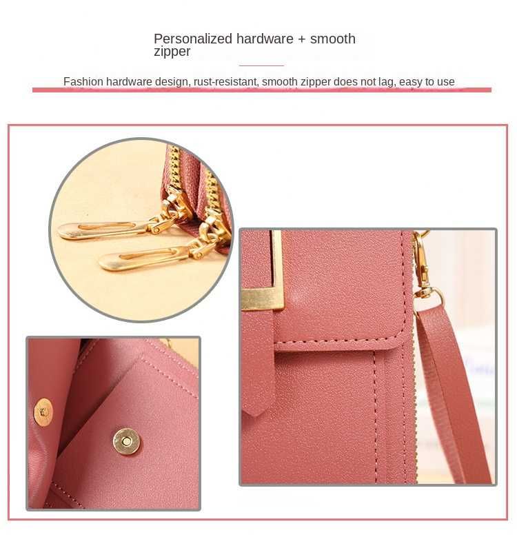 Женска червена чантичка за телефон