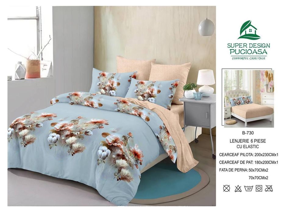 Lenjerii finet 6 piese complete cearceaf pe elastic !! 
Potrivit pt pa