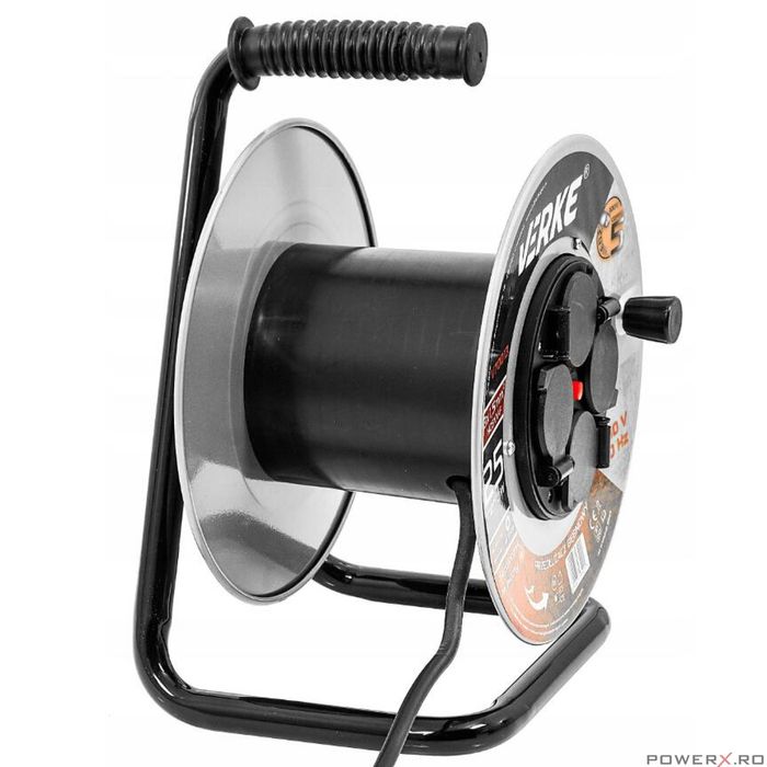 Rola prelungitor cablu cu cadru metalic, 40 metri 3 x 1,5 mm, Verke