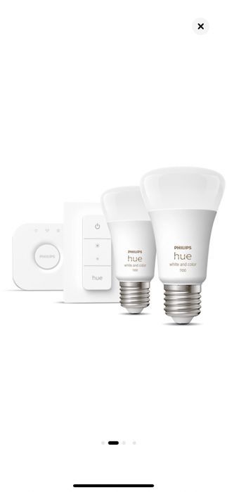 Pachet kit baza 2 becuri LED RGB Phillips,Hue,Blietooth,Zigbee