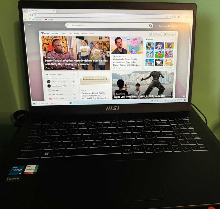 Laptop MSI i5-1155G7 / 512GB SSD + încărcător original - 1300 lei