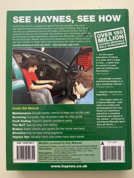Manual Haynes Skoda Octavia ani 1996-2004 Fabia 2000-06