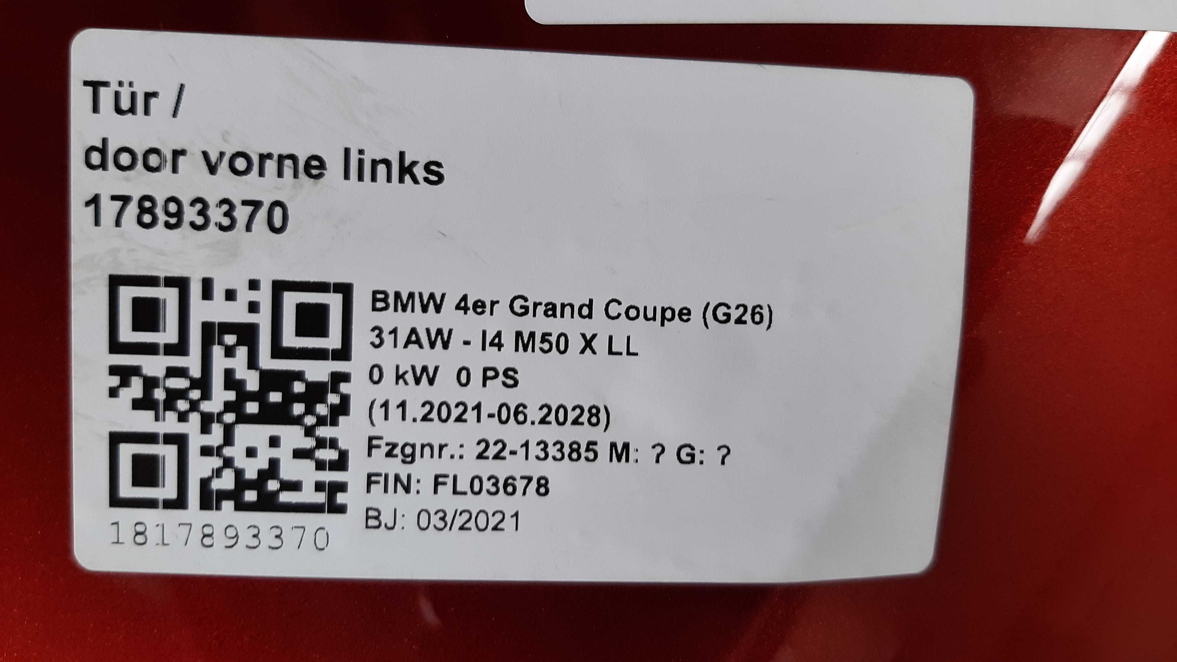 Usa,portiera stanga/fata BMW Seria 4 Grand Coupe G26 I4M 50