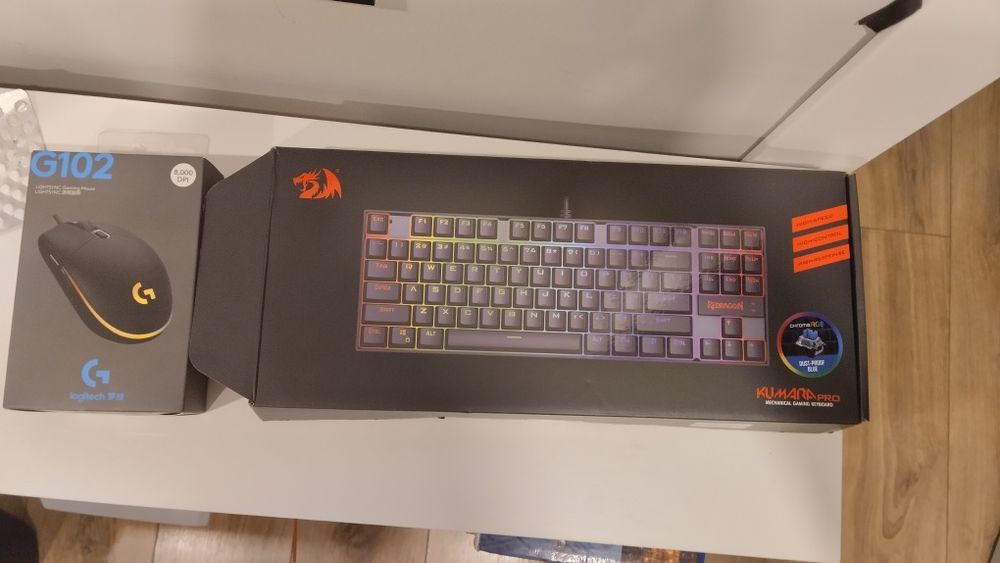 мышка+механическая клавиатура  logitech g102 , redragon kumara pro