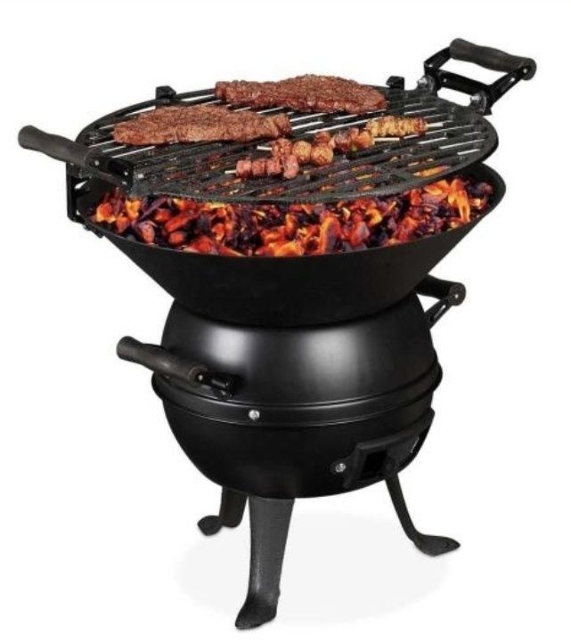 Grătar din Fontă Diametru 35 Cm Înălțime 48 Cm NOU + BONUS - 130 Lei