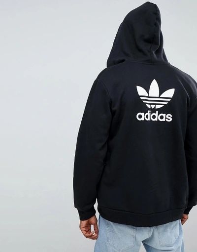 Adidas Originals Trefoil essentials full-zip hoodie in black