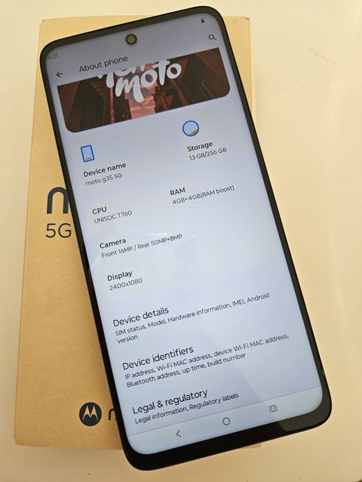 НОВ Motorola G 35 5g, 256 gb, ram 4 gb