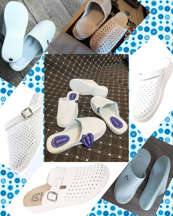 Тапочки Сабо кожаные и Кроксы резиновые ЭВА для Мед работников, обслуж