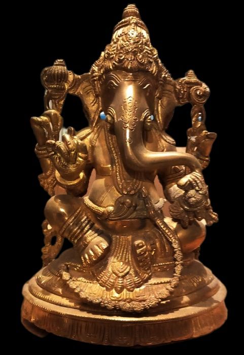 Sculptura din bronz masiv de dimensiuni impresionante Ganesha piesa cu