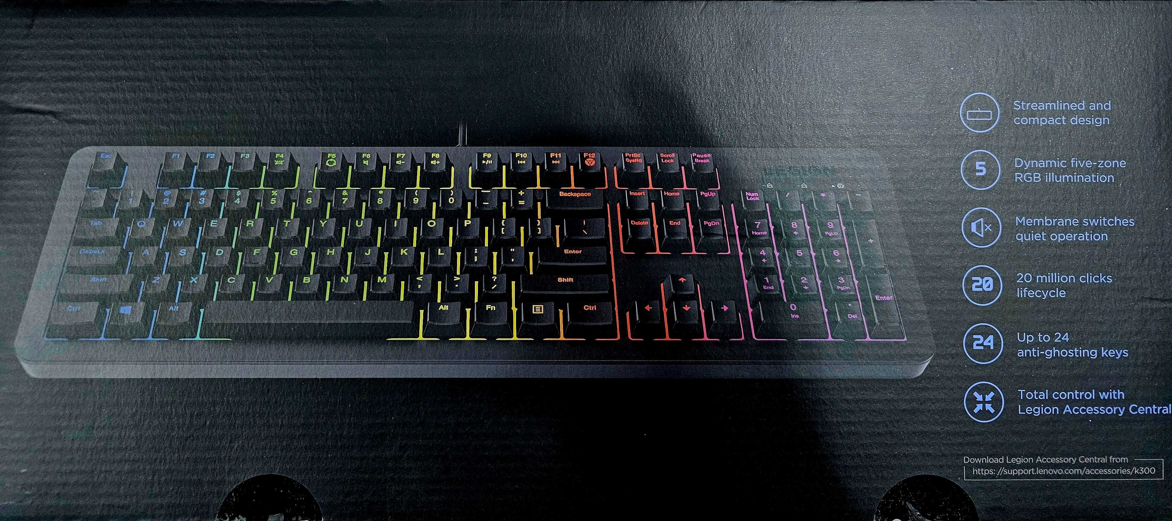 Нова гейминг клавиатура LENOVO LEGION K300 RGB gaming keyboard