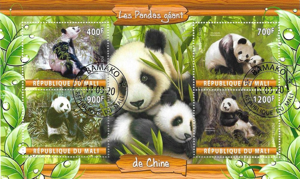 Super timbre colita Mali tema fauna ursul panda