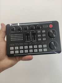 Set Profesional Mixer Audio Si Microfon, V8, pentru podcast, live, tik