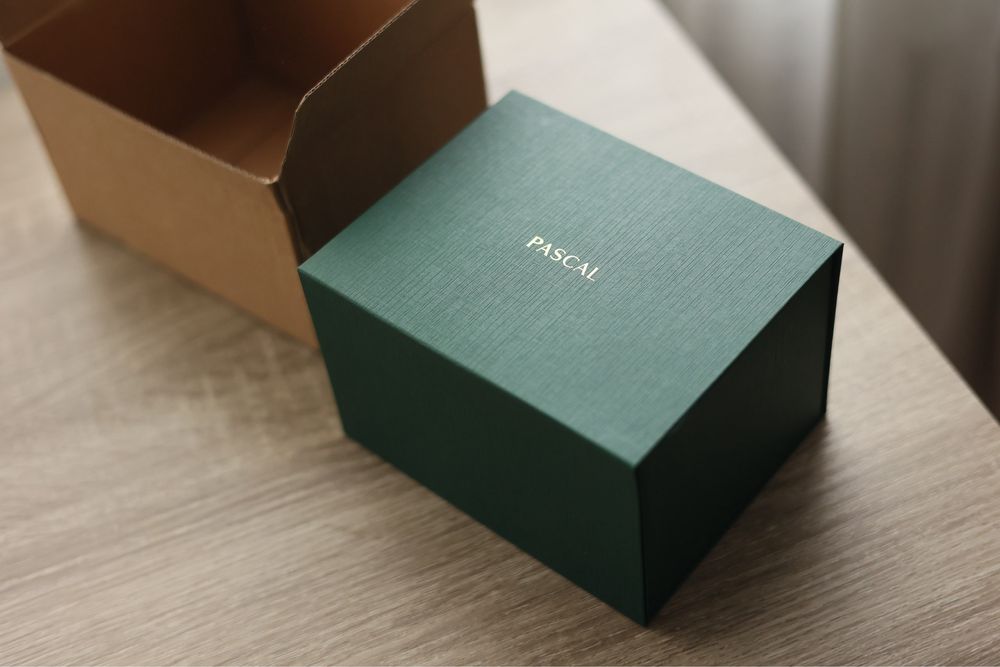 Cutie ceas elegants premium Pascal Design verde smarald