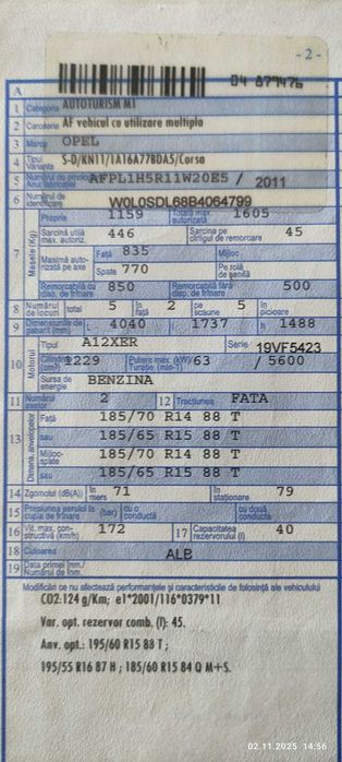 Opel CORSA D 1.2 benzina 2011 euro 5