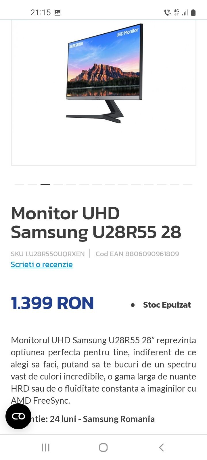 Monitor samsung 28 inch