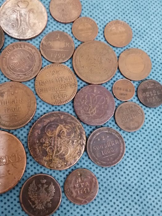 Медные монеты царской России.