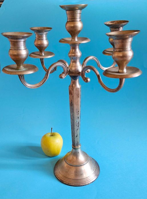 Голям  посребрен свещник