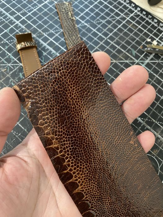 Curea din piele de strut pentru Cartier Tank 19 mm