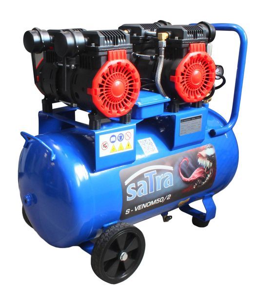 Безшумен компресор, нисък шум и без масло 50 л 2200w satra