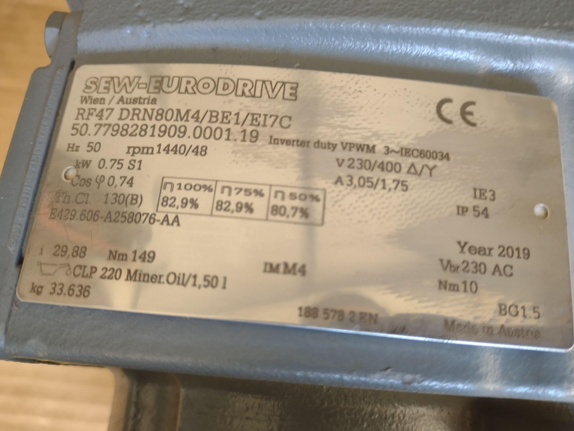 Motor cu reductor 0, 75 kw