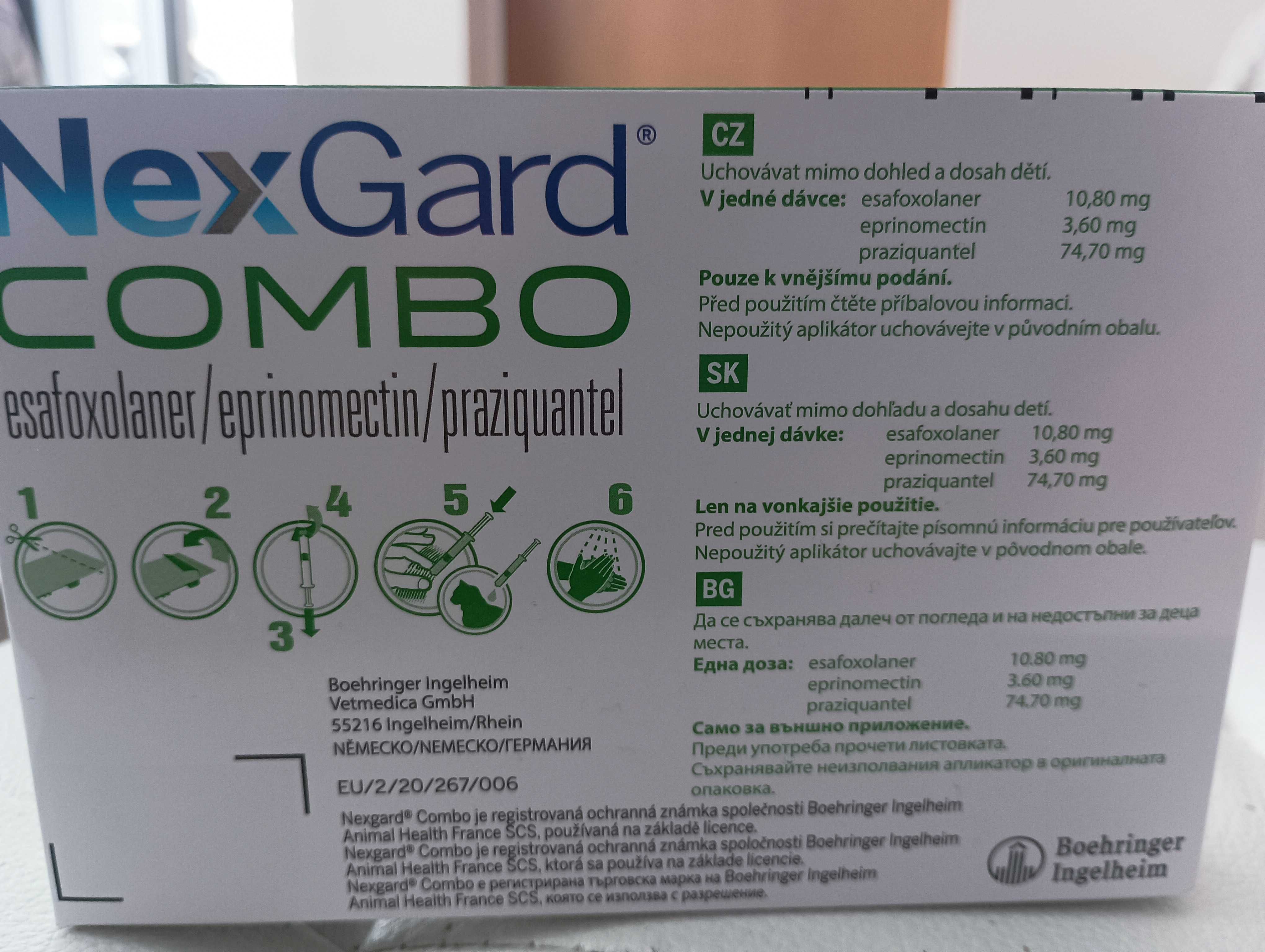 Обезпаразитител за котки Nexgatd Combo , 3 бр.