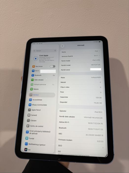 iPad 11 A16 Blue Nou Full Box