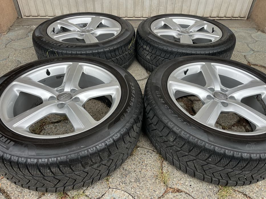 Jante aliaj 5x112mm, anvelope iarna, 235/55 R19, Audi Q5, Mercedes!