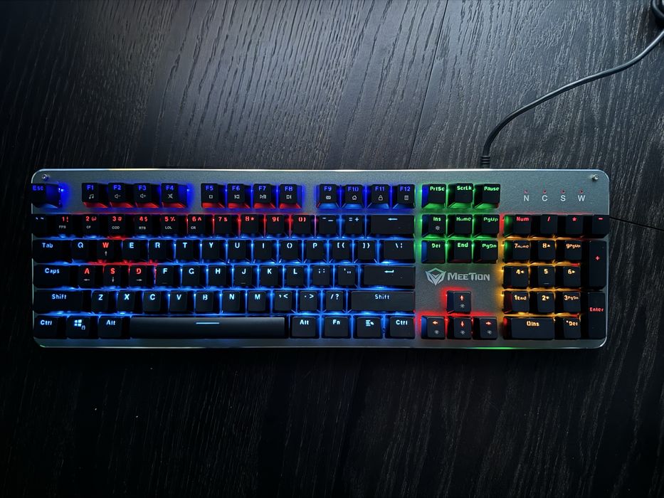 Tastatură Mecanică Gaming, MeeTion MK007, RGB, Metalică, Sigilată