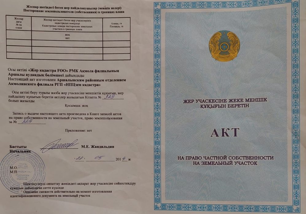 Продам Земельный участок п.Жалтырколь 15 сот.