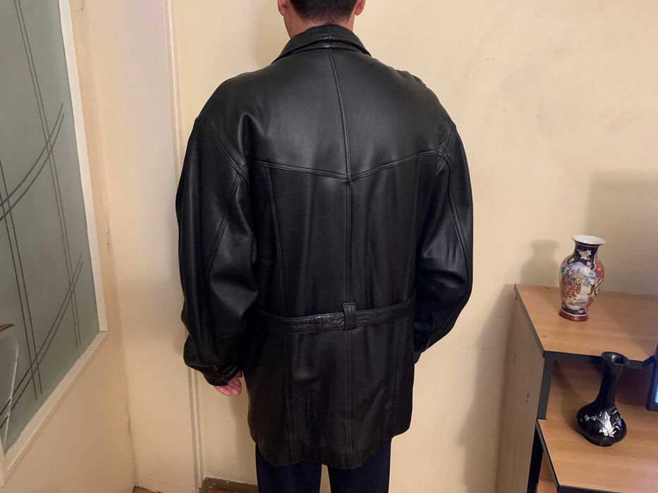 Haina piele neagra, moale, calitate exceptionala, marimea XL