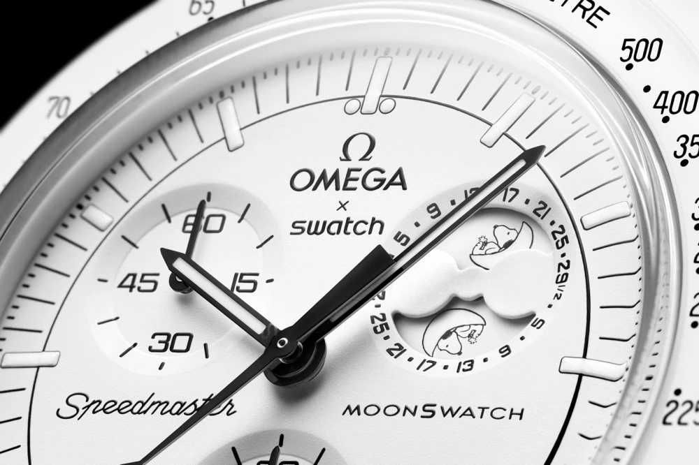 CEAS SWATCH X OMEGA MISSION TO MOON Moonphase Snoopy White- Chronograf