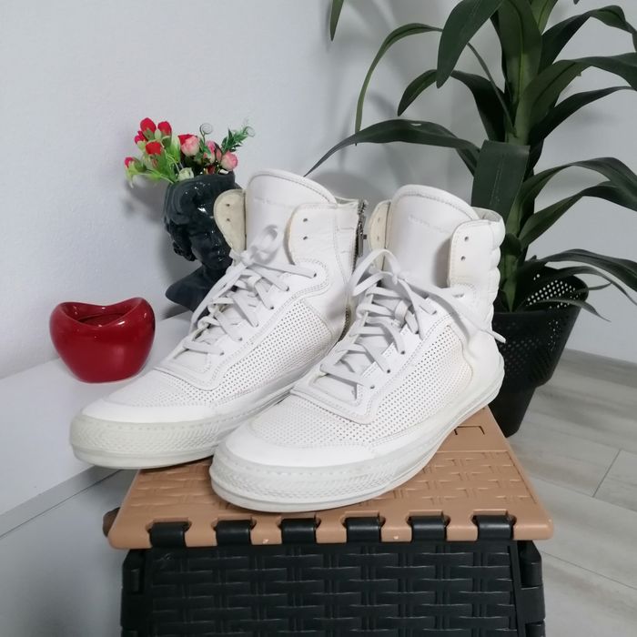 Ghete bărbați Diesel Black Gold White, piele naturală, import Italia