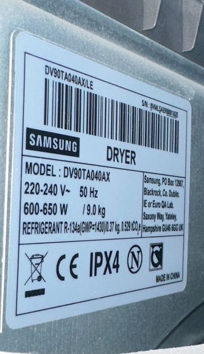 Mașină de uscat rufe Samsung DV90TA040AX/LE
