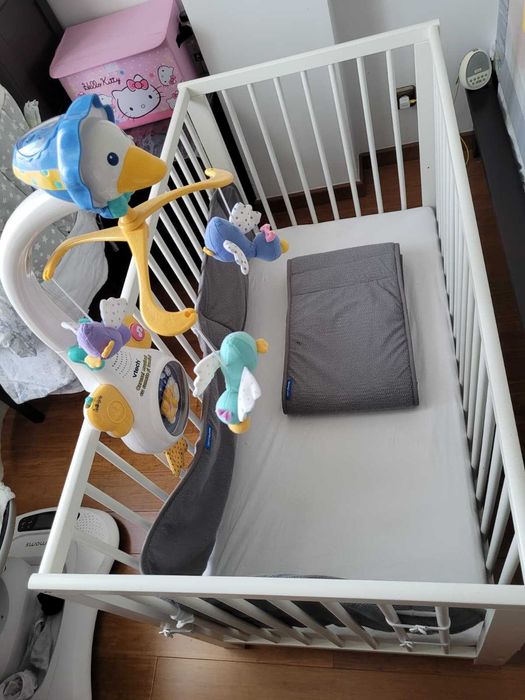 Protectii patut copii Aerosleep si carusel muzical Vtech