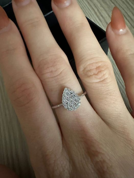 Inel din aur alb 18 kt si diamante naturale