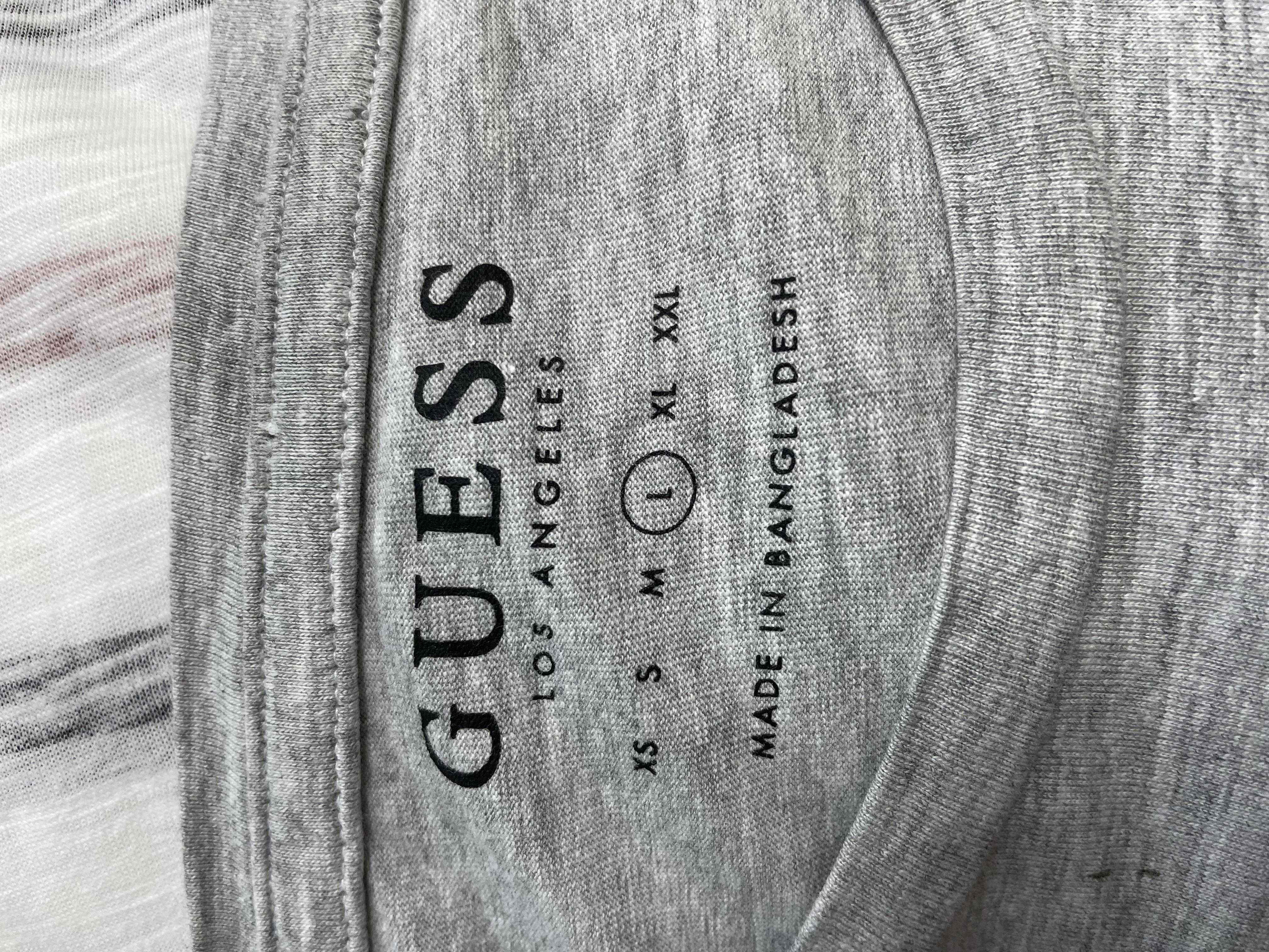 GUESS размер M / L мъжка тениска сиво жълто