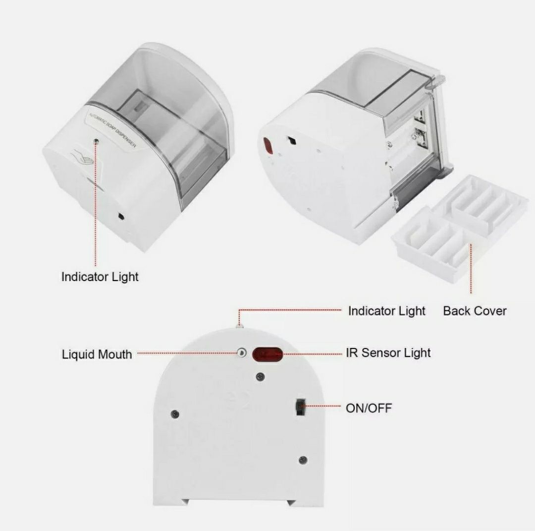 Dispenser / Dozator sapun lichid, gel fără limpezire, dezinfectant