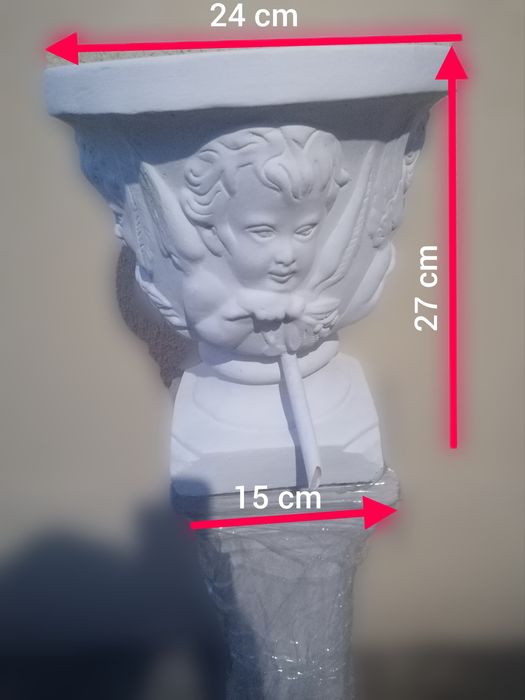 Ghiveci /vază, ciment alb