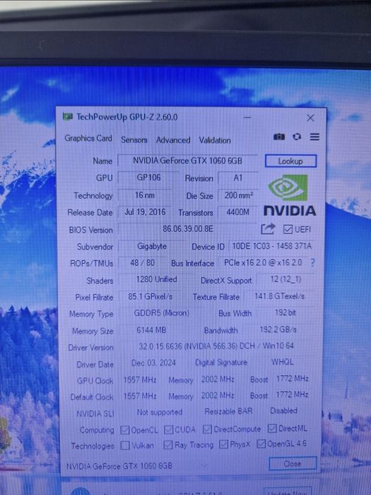 Pc gaming gtx 1060 6gb