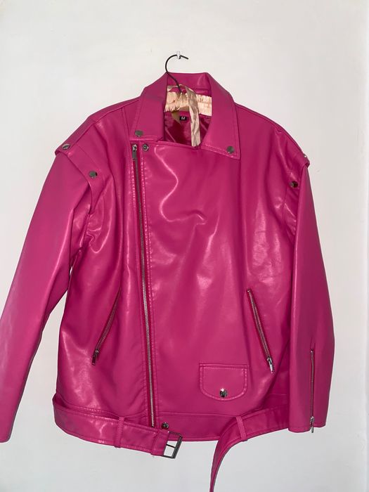 Geaca roz din piele eco