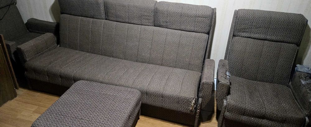Комплект Диван + 2 кресла + пуфик