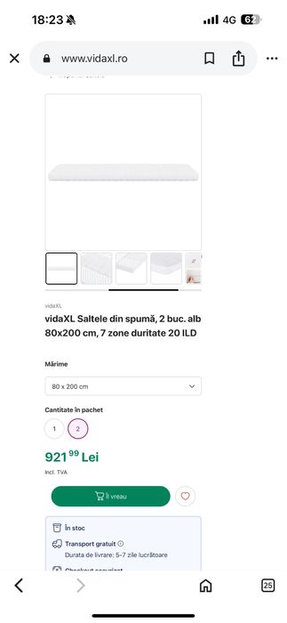 Saltele pat din spuma 80x200