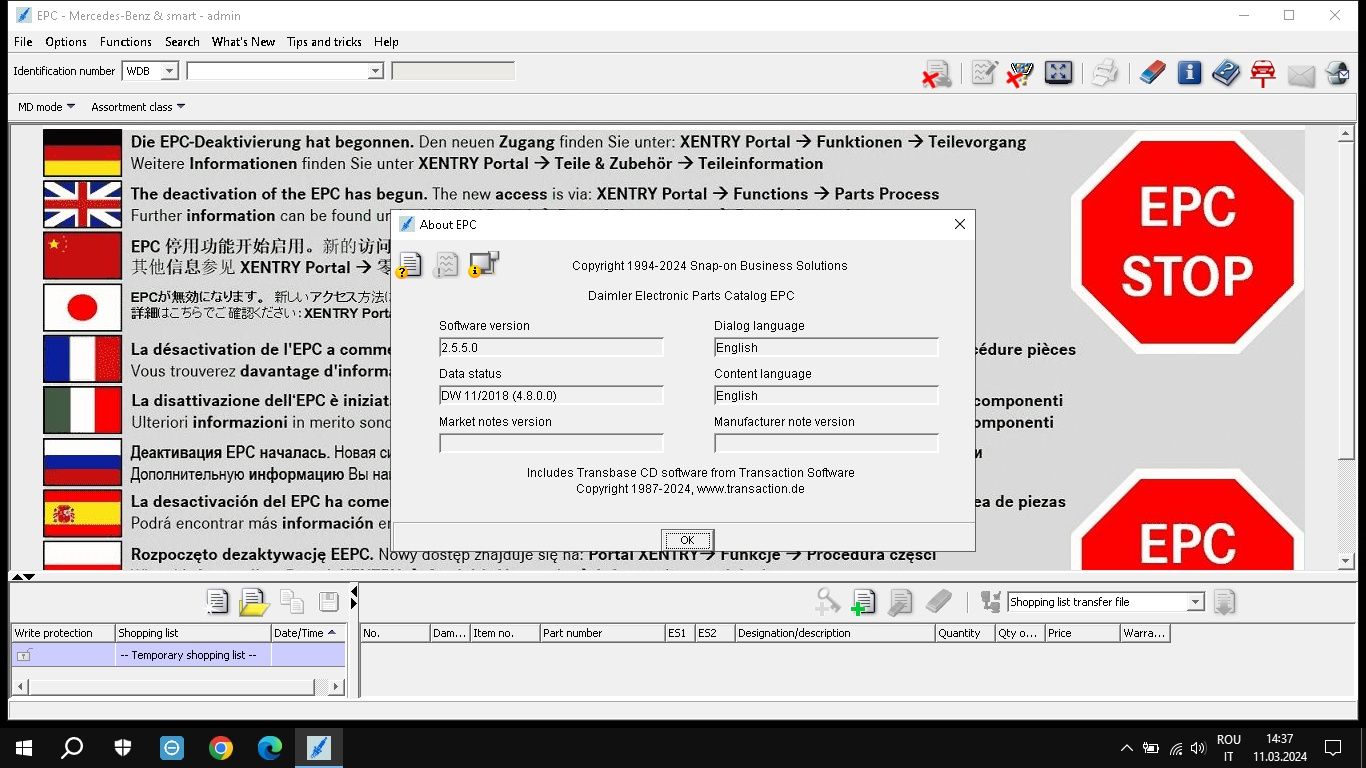 Diagnoză OBD2 Mercedes Xentry 09.2023