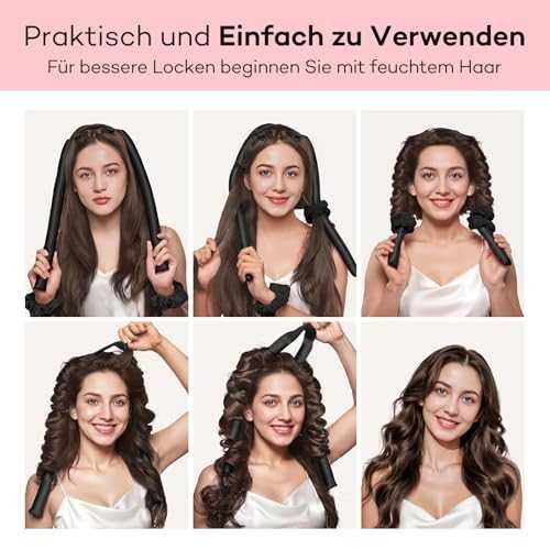 Нов Копринен безтоплинен ролер за къдрици коса Umisleep 99 см черен