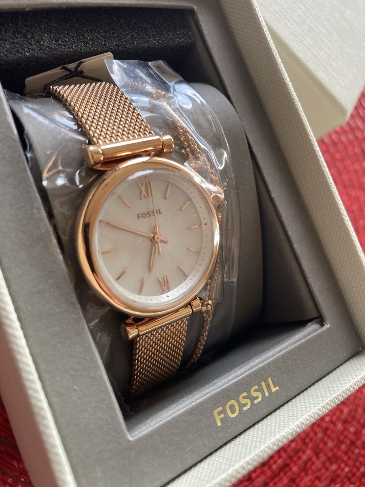 Уникален Fossil сет ES 4443 set Часовник и гривна