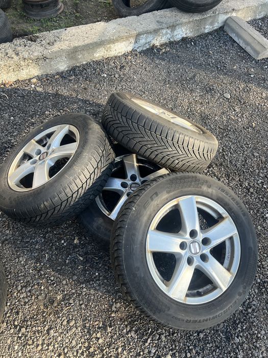 Jante seat vw 15 5x112 + caiuciucuri iarna 195 65 15