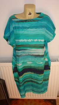 Rochie de vară, plajă, verde, tip tricou, (XL) 42