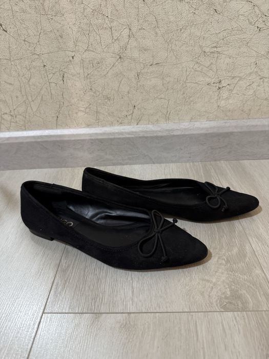 Балетки женские черные с бантиком Mango