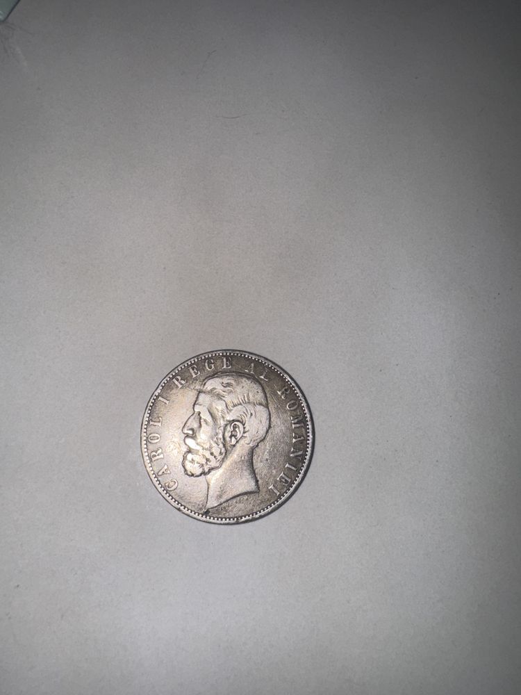 Moneda Carol 1 original, 1883, 5lei
